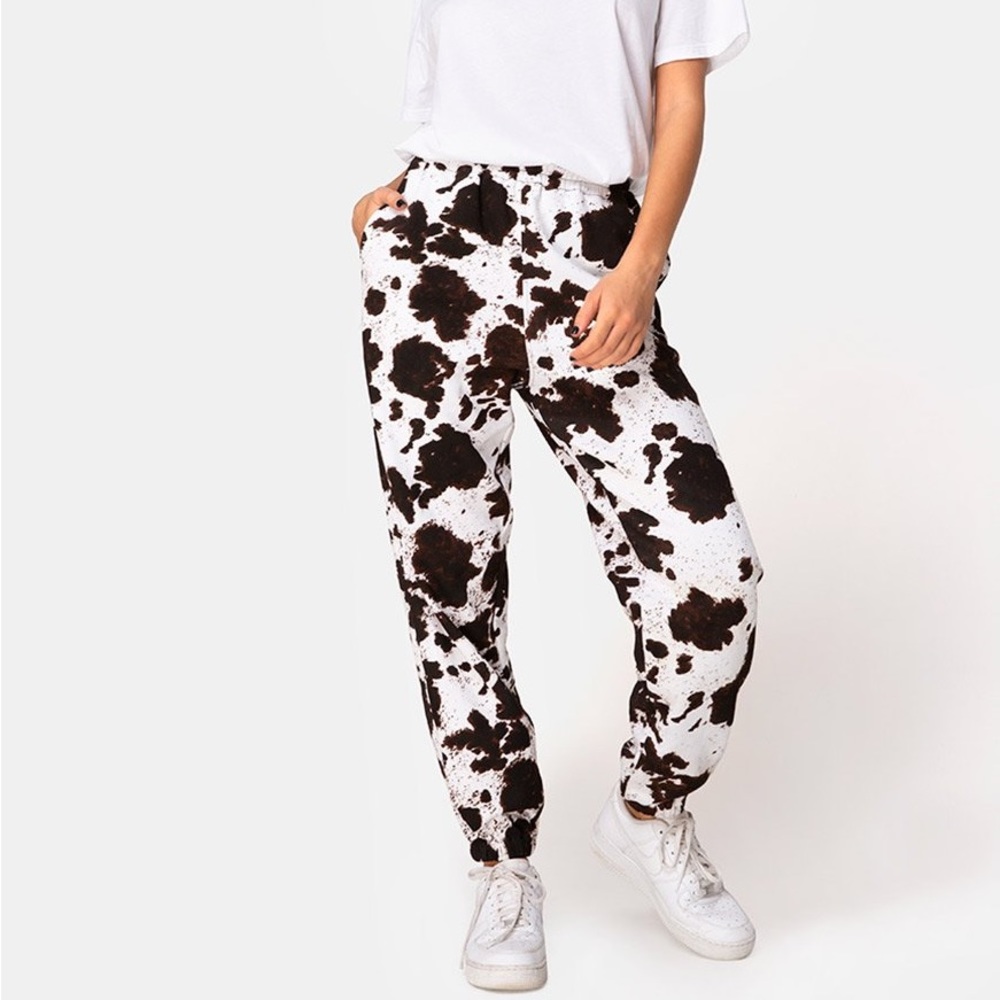 Motel Rocks Basra Jogger In Cowhide Brown/white - Picture 2 of 11